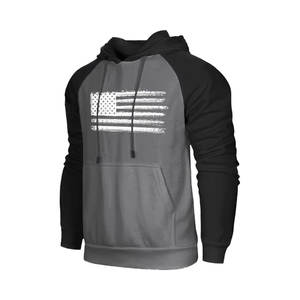 Sweat-shirt à capuche avec drapeau américain, OEM personnalisé, style vintage usé, avec poche kangourou, pour hommes et femmes, sweats décontractés, DDP - Product Image 6