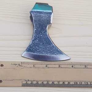 Tête de hache viking à double lame de qualité supérieure, polie à haute brillance, à dos plat, en acier à haute teneur en carbone, acier Damas, manche en bois, qualité industrielle - Product Image 3