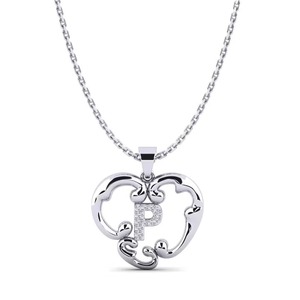 Pendentif lettre au design magnifique, argent + moissanite, plaqué cristal, look luxueux, style hip hop, bijou unisexe. - Product Image 1