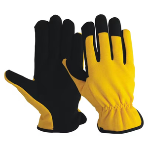 Reflective SAFETY High Orange Winter <b>Leather</b> Work Driver Cowhide <b>Leather</b> Work Bulk Gloves With Knitted <b>Wrist</b> <b>Cuff</b> - Product Image 3