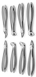Kit de 8 Pinzas de Extracción Dental Pediátricas, Tamaño Pequeño, Acero Inoxidable, Instrumentos Manuales Reutilizables, Textura Ergonómica - Product Image 3