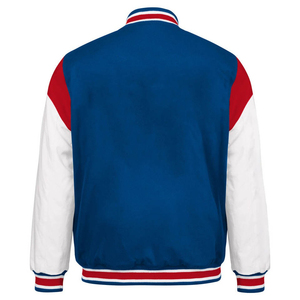 Men's Varsity Jacket Blue White Letterman Baseball Jacket Snap Button Wool Streetwear Wholesale Quality High Latest Design - Product Image 5