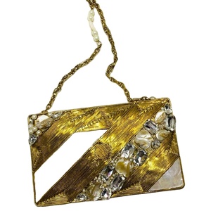 Brass Mother of Pearl <b>Clutches</b> | Handmade Designer Evening <b>Bridal</b> Ladies Brass MOP <b>Clutch</b> <b>Bag</b> - Product Image 1