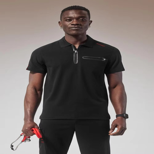Set Uniforme da Uomo Nero con Tasche Zip e <span class=keywords><strong>Sneakers</strong></span> Rosse, Set Completo con Tasche Zip e <span class=keywords><strong>Sneakers</strong></span> per Ospedale - Product Image 4