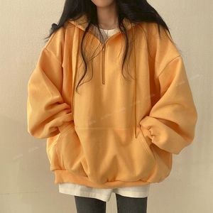 Sudadera con Capucha Oversize para Mujer, Gris Sólido, Hombros Caídos, Cierre Frontal con Cremallera, Transpirable, Tejido de Algodón y Fibra de Bambú, Estilo Otoñal - Product Image 3
