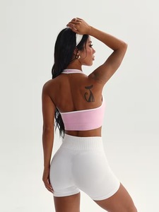 Camisola Deportiva para Mujer con Busto Fruncido, Banda Elástica Inalámbrica Debajo del Busto, Ropa Interior Deportiva, Copas Extraíbles, Chaleco de Yoga y Entrenamiento - Product Image 5