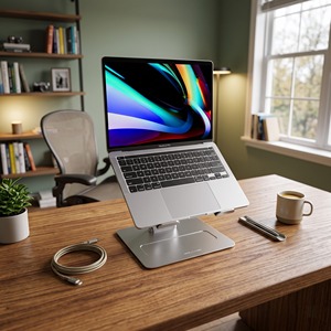Adjustable Aluminum Laptop Stand Ergonomic <b>Desk</b> Mount Height Adjustable Notebook Holder <b>Riser</b> for MacBook Pro Office Furniture - Product Image 1
