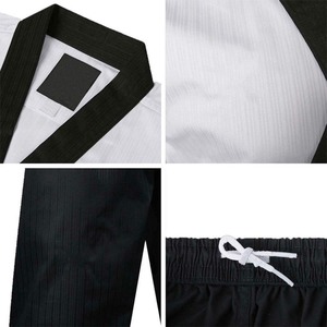 Kimono BJJ unisexe 100% coton respirant et durable, poids du tissu 440g, haut blanc, pantalon noir, coupe régulière, vêtements d'arts martiaux pour adultes - Product Image 6