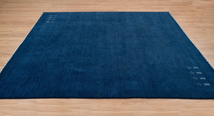 Alfombra Oushak Antigua de Lana Anudada a Mano, Color Azul Marino, Tamaño Personalizado, Antideslizante, Lavable, Decoración Moderna para Sala de Estar y Dormitorio - Product Image 3