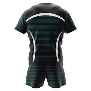 Conjunto de Camiseta de Rugby Sublimada Personalizada para Hombre, Diseño a Rayas, Absorbe la Humedad, Manga Corta, Ajuste Atlético, para Todas las Temporadas - Product Image 3