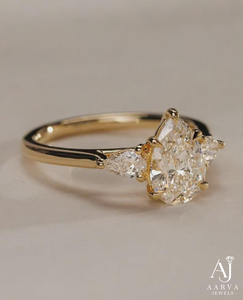 Bague Trilogie en Moissanite Argentée Taille Marquise Certifiée IGI, Sertie à Griffes, Cadeau d'Anniversaire de Mariage pour Femme - Product Image 3