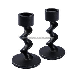 Sprial Black <b>Taper</b> <b>Candle</b> Stand Matte Iron Candlestick Holders Great for Home Decoration Wedding Anniversary And Party - Product Image 5