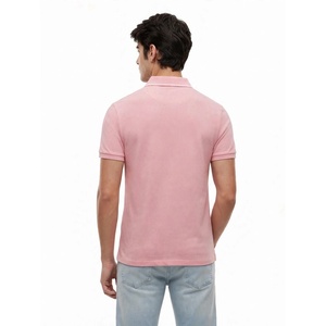 Camiseta Polo Rosa Personalizada para Hombre, Manga Corta, Algodón, Casual, Lisa, de Color Sólido, Corte Ajustado, para Negocios, Golf y Uso Diario - Product Image 2