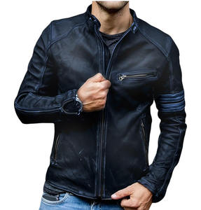 2026 Latest Plus Size Men's vintage genuine leather <b>jacket</b> <b>with</b> a stand-up collar and <b>zipper</b> - Product Image 2