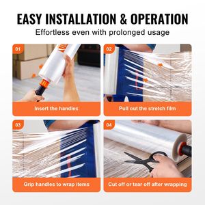 ฟิล์มยืดพันพาเลทอุตสาหกรรม ขนาด 15 นิ้ว x 1200 ฟุต แพ็ค 4 ม้วน หนา 80 เกจ ใส ทนทาน สำหรับเครื่องพันพาเลท - Product Image 5