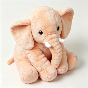 customized <b>soft</b> plush elephant with white tusks, pale pink paw pads, infant security <b>stuffed</b> <b>toy</b>,Blush peach elephant plush <b>toy</b> - Product Image 4