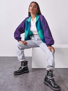 Chaqueta Bomber Gris Unisex, Corte Holgado Informal, Cierre de Cremallera de Poliéster, Resistente al Viento, Color Sólido, Largo Regular, Material Delgado, con Capucha - Product Image 5