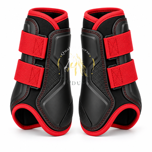 Botas de cepillado para caballos diseñadas con materiales ligeros, forro suave y cierres ajustables para el ejercicio diario y uso en establos. - Product Image 4