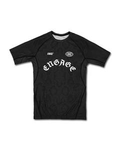 Engage MMA BJJ Rash Guard à manches courtes, haut de performance pour hommes et femmes, conçu avec un matériau respirant et lisse, séchage rapide, antibactérien - Product Image 1