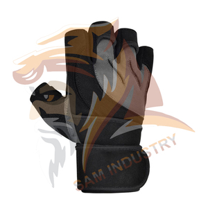 Customized Breathable Lightweight Leather Workout Gloves with Wrist <b>Wrap</b> Support for Weight Lifting and Gym Fitness - Product Image 2