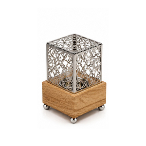 Stainless Steel Incense Burner with Wooden Base Aromatic <b>Diffuser</b> All Season Aromatherapy Design - Product Image 1