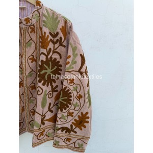Uzbek Suzani <b>Velvet</b> <b>Jacket</b> Handmade Floral Embroidery <b>Jacket</b> Boho Hippie <b>Jacket</b> Inside Cotton Iining <b>Jacket</b> For Winter <b>Jacket</b> - Product Image 2