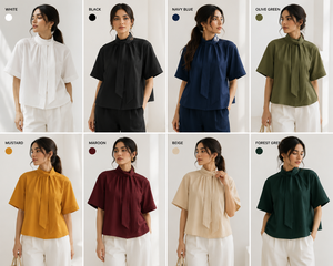 Ensemble coordonné bohème pour femmes en coton et lin blanc, toutes saisons, haut à col rond à manches trois quarts, pantalon large, coupe régulière, deux pièces - Product Image 3