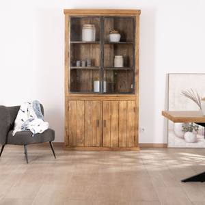 Vandana Autumn Edge Small contemporary 120cm mango wood sideboard with glass doors and Presolino wood finish - Product Image 1