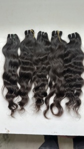 Extensions de cheveux indiens Remy ondulés naturels, double trame, tissage machine, pré-collées, pour toutes les couleurs - Product Image 2