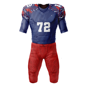 Uniforme de Fútbol Americano con Diseño de Bandera Estadounidense, Incluye Calcetines, 7on7, Transpirable, con Patrón de Letras, Nombre de Equipo Personalizado, Unisex - Product Image 1