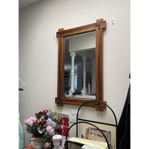 Cadre de miroir rustique en bois d'acacia 18 pouces Vente en gros |   Marron vieilli - Product Image 3