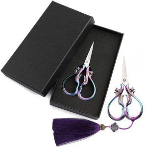 Stainless Steel Sharp Blade Beauty Embroidery <b>Scissors</b> For <b>Sewing</b> Titanium Coated Handle Thread Cutting Fancy <b>Scissor</b> - Product Image 4