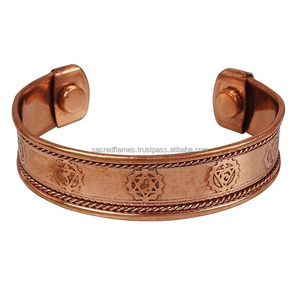 Pulsera Magnética de Cobre Puro con 7 Chakras, Brazalete con Borde de Cuerda, Alivio del Dolor de Artritis, Joyería Curativa al por Mayor - Product Image 2