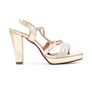 Élégante sandale à talon de mariée FN5372 en chaussures dorées de qualité supérieure - Product Image 2