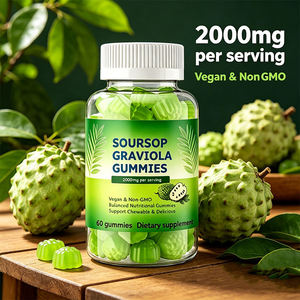 Complément Alimentaire Végétalien Sans OGM Gommes de Corossol 2000mg par Portion 60 Comprimés à Croquer Antioxydant Saveur Fraîche pour Tous - Product Image 1