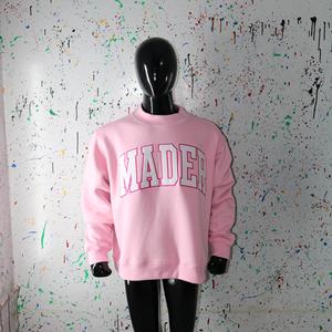 Sudadera MADER PINK con cuello alto 100% BLANCA con apliques bordados, sudadera de cuello ancho URBAN PRODUCTIONS - Product Image 4
