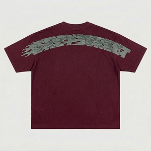 เสื้อยืดสตรีทแวร์คุณภาพสูงสั่งทำพิเศษ เนื้อผ้าหนาหรูหรา 400 กรัม 100% ผ้าฝ้าย ทรงโอเวอร์ไซส์ แบบครอป ทรงบ็อกซี่ สำหรับผู้ชาย - Product Image 2
