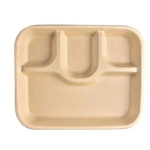 Assiettes en plastique à compartiments pour un service de repas équilibré - Product Image 1