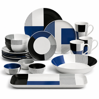 Collection d'assiettes, bols et tasses pour pique-nique en plein air, vaisselle légère et réutilisable pour patio, camping, caravane, restauration, ensemble de vaisselle en mélamine