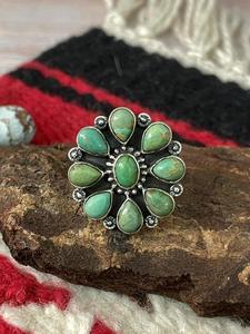 Natural Kingman Turquoise <b>Ring</b> Handcrafted Sterling <b>Silver</b> Southwestern Artisan Gemstone Jewelry Western Boho <b>Statement</b> - Product Image 6