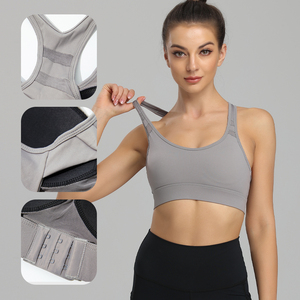 Soutien-gorge de sport noir respirant à maintien élevé pour femme, avec dos ouvert et dentelle, sans coutures, idéal pour l'entraînement et le yoga – Meilleures ventes - Product Image 5