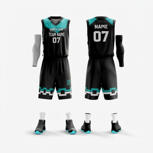 Ensemble de maillot de basket-ball pour jeunes de haute qualité, respirant, en maille polyester, sublimation, USA, vêtements de sport, veste, short - Product Image 3