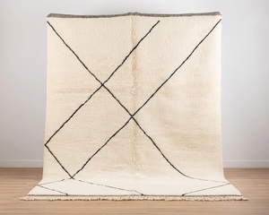 Tapis en laine marocain authentique vintage, fait main, motif géométrique, lavable, poils moyens, grande taille pour la décoration intérieure, acheteurs en gros - Product Image 3