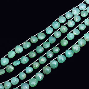 Lote al por mayor de cuentas de crisoprasa natural facetada en forma de corazón de calidad premium, pulsera y collar de joyería de cristal verde de moda - Product Image 3