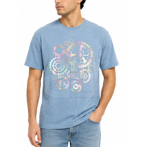 Camiseta Premium con Estampado Reflectante para Hombre, Cuello Redondo, Algodón Suave, Estilo Urbano, Casual, Verano, Moda, Ajuste Cómodo - Product Image 3