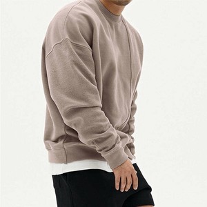 Custom Made Oversized Men's Sweatshirt Custom logo Solid Colour Knitted 100% Cotton Fleece Pullover Casual Autumn Wear OEM ODM - Product Image 2