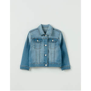 Chaqueta de Mezclilla Coreana OZKIZ para Niños, Azul Sólido, Corta, de 2 a 6 Años, Moda Infantil al por Mayor para Primavera/Otoño - Product Image 1