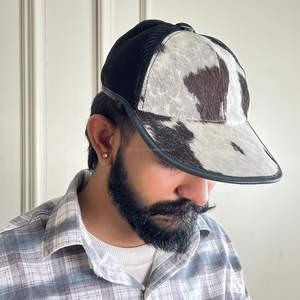 Precio de fábrica 2026 Gorra trucker de cuero genuino con pelo de vaca, estilo western, ajustable, malla, marrón, rústica, vaquera, a la moda - Product Image 5