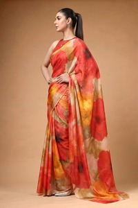 <b>Indian</b> Traditional Ethnic Casual Satin Silk Saree in Printed for Daily Wear and Festive Function for Women Trendy Fancy Outfit - Product Image 2
