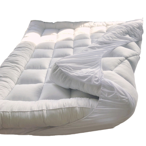 Surmatelas matelassé rafraîchissant en microfibre blanche 400TC, pliable, toutes saisons, lavable, pour usage domestique - Product Image 3